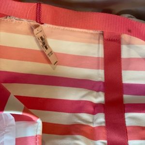 Victoria's Secret Tote Bag Pink and White Stripes With Tassels